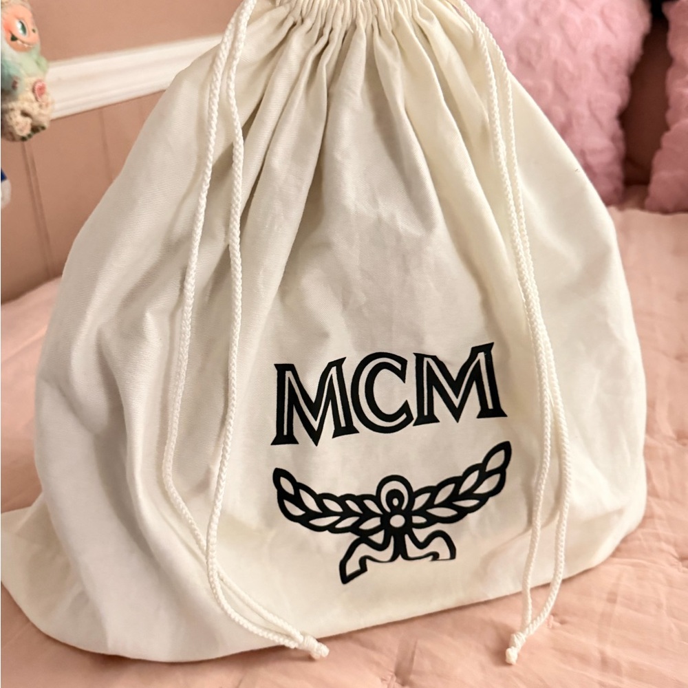 MCM Cognac/Gold Visetos Logo Satchel with Detachable Strap - Picture 6 of 6